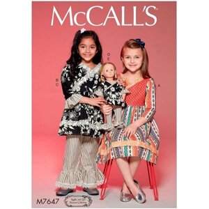 Выкройка McCall's №7647 Платье, туника, брюки, одежда для куклы