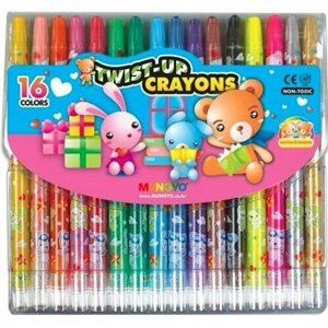 Выкручивающиеся восковые карандаши MUNGYO 16 цветов, противоударные / самозатачивающиеся 5,6 мм