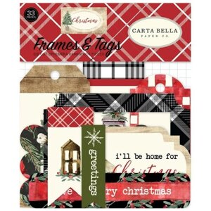 Высечки Christmas Frames&Tags, матовые, в наборе 33 элемента, Carta Bella