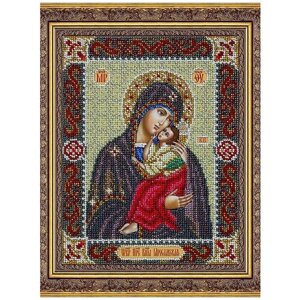 Вышивка бисером Икона "Пр. Богородица Ярославская" 20x25 см