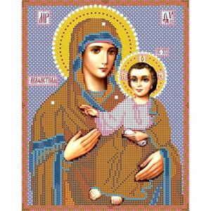 Вышивка бисером иконы Богородица Акафистная 19*24 см