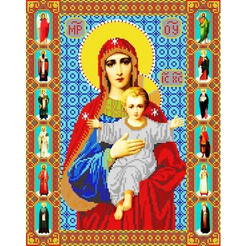 Вышивка бисером иконы Богородица Богородица Аз Есмь 30*38см от компании М.Видео - фото 1