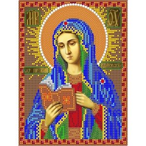 Вышивка бисером иконы Богородица Калужская 19*24 см