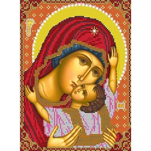 Вышивка бисером иконы Богородица Кардиотисса 19*24 см от компании М.Видео - фото 1