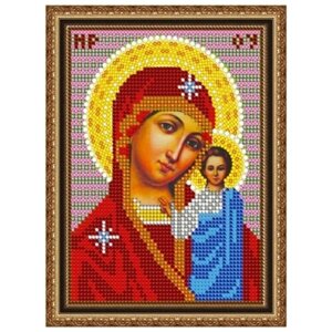 Вышивка бисером иконы Богородица Казанская 12*16 см