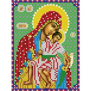 Вышивка бисером иконы Богородица Кикская 12*16 см