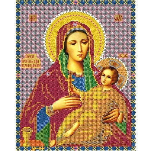 Вышивка бисером иконы Богородица Козельщанская 19*24 см от компании М.Видео - фото 1