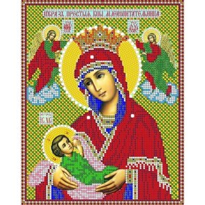 Вышивка бисером иконы Богородица Млекопитательница 19*24 см