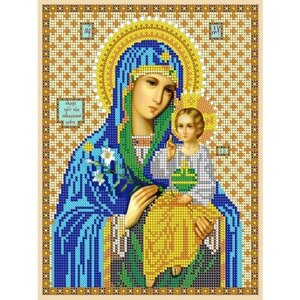 Вышивка бисером иконы Богородица Неувядаемый цвет 19*24 см