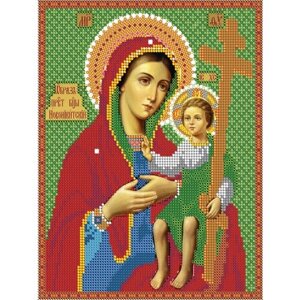 Вышивка бисером иконы Богородица Новоникитская 19*24 см