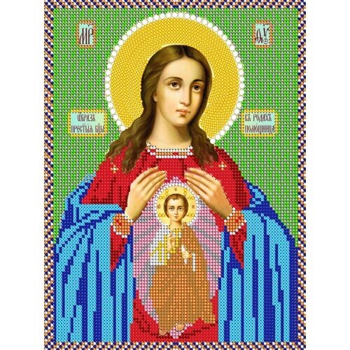Вышивка бисером иконы Богородица Помощница в родах 19*24 см от компании М.Видео - фото 1