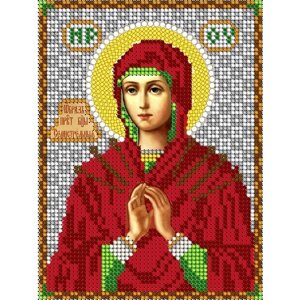 Вышивка бисером иконы Богородица Семистрельная 12*16 см