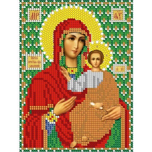 Вышивка бисером иконы Богородица Смоленская 12*16 см от компании М.Видео - фото 1