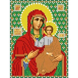 Вышивка бисером иконы Богородица Смоленская 12*16 см
