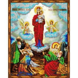 Вышивка бисером иконы Богородица Всех скорбящих радость 19*24 см