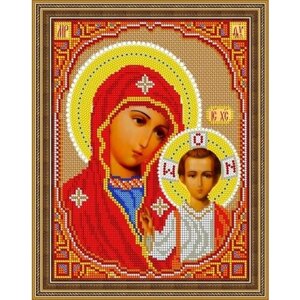 Вышивка бисером иконы Божия Матерь Казанская 19*24 см
