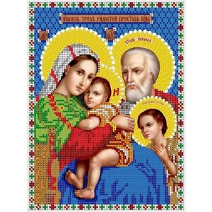 Вышивка бисером иконы Образ трех радостей Пресвятой Богородицы 19*24 см