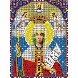 Вышивка бисером иконы Святая Параскева 19*24 см