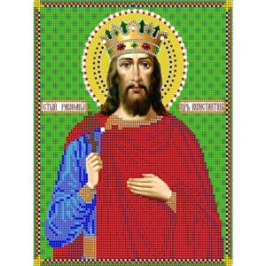 Вышивка бисером иконы Святой Константин 19*24 см