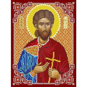 Вышивка бисером иконы Святой Платон Анкирский 19*24 см