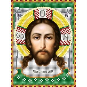 Вышивка бисером иконы Святой Спас Нерукотворный 12*16 см
