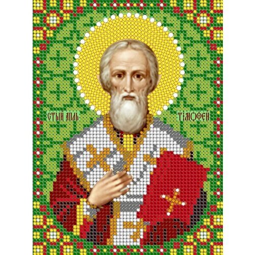 Вышивка бисером иконы Святой Тимофей 12*16 см от компании М.Видео - фото 1
