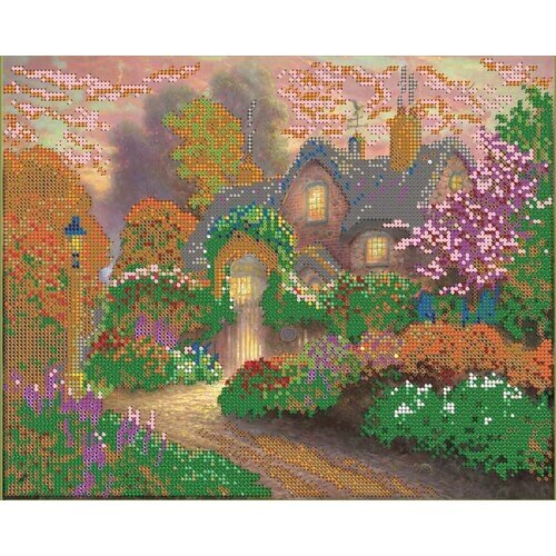 Вышивка бисером картины Цветы в саду 24*30см от компании М.Видео - фото 1