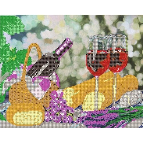 Вышивка бисером картины Натюрморт с вином 39*31см от компании М.Видео - фото 1