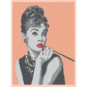 Вышивка бисером картины Одри Хепберн 24*30см