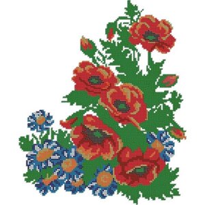 Вышивка бисером картины Полевые цветы 24*30см