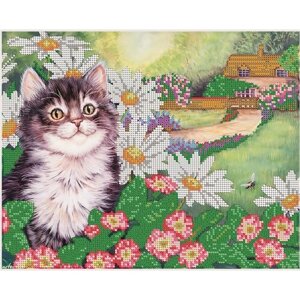 Вышивка бисером картины Радостный котенок 24*30см