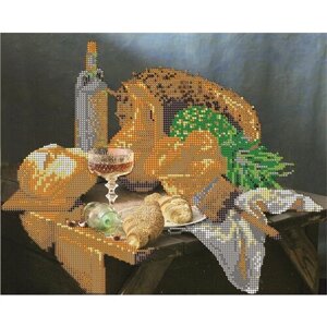 Вышивка бисером картины Свежий хлеб 24*30см