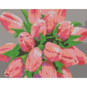 Вышивка бисером картины Тюльпаны 30*38см
