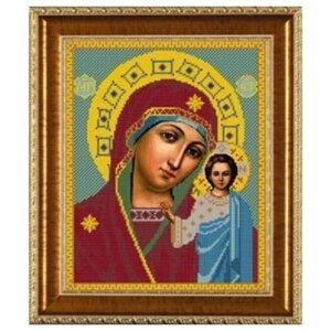 Вышивка бисером Казанская Богородица 26x33 см