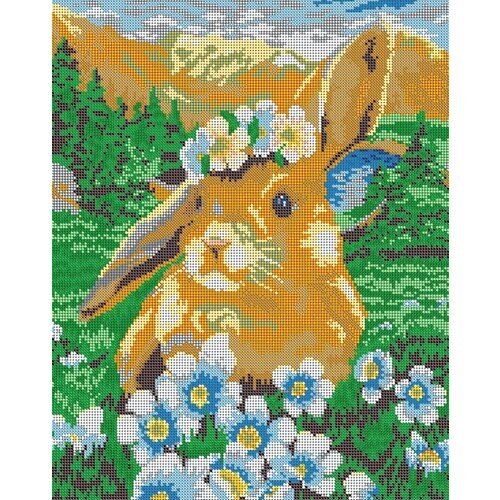 Вышивка бисером наборы картина Кролик в поле 30х38 см от компании М.Видео - фото 1