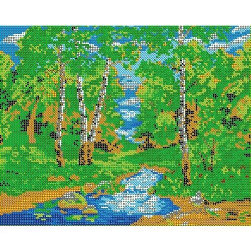 Вышивка бисером наборы картина Лесной пейзаж 24х30 см от компании М.Видео - фото 1