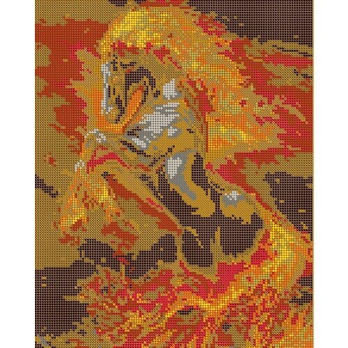 Вышивка бисером наборы картина Огненная лошадь 24*30 см от компании М.Видео - фото 1