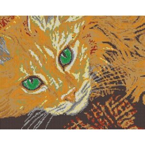 Вышивка бисером наборы картина Рыжий кот 30*38 см
