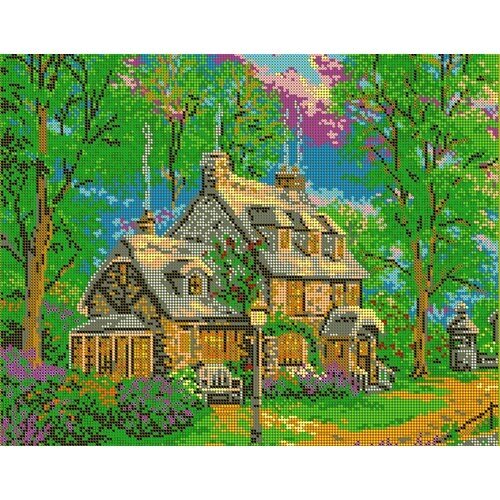 Вышивка бисером наборы картина Загородный домик 30*38 см от компании М.Видео - фото 1