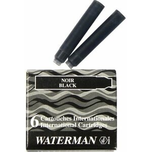 Waterman S0110940 Мини картриджи с черными чернилами для перьевой ручки waterman