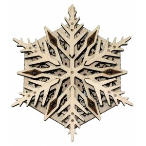 Wood Trick Деревянный механический 3D-пазл Wood Trick "Вудик Снежинка"WT-1234-W16