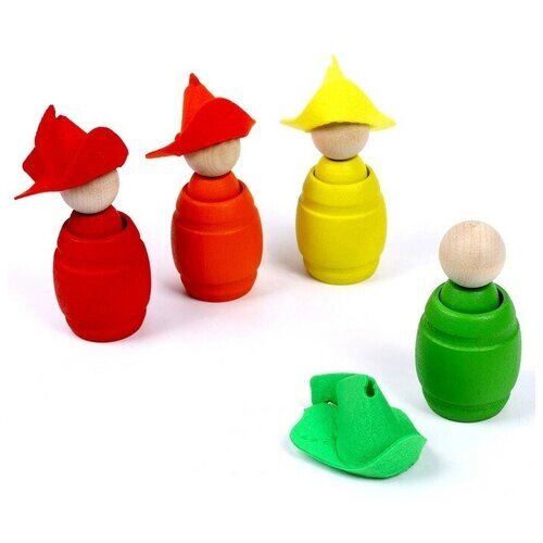 WoodLand Toys Сортер «Ребята в шляпках», 4 цвета от компании М.Видео - фото 1