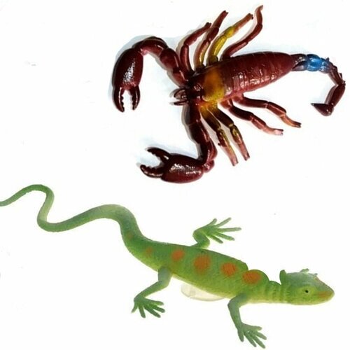 Ящерица и скорпион резиновая 2 шт игрушка ящерица антистресс скорпион статуэтка фигурка от компании М.Видео - фото 1