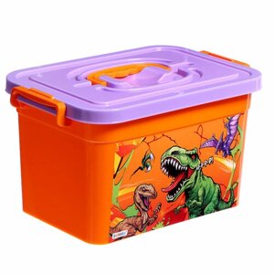 Ящик для хранения игрушек «Динозавры», 6,5 л (комплект из 3 шт)