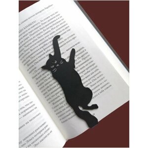 Закладка для книг «Ленивый кот», металл, цв. чёрный