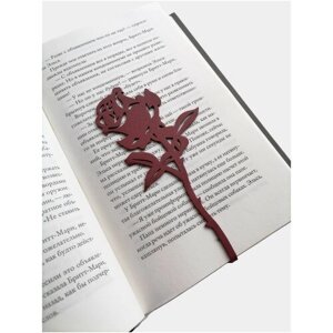Закладка для книг «Роза», металл, цв. пурпурный