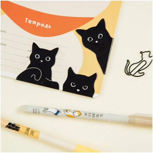 Закладки магнитные для книг, 3шт, MESHU "Black cat", 3 штуки от компании М.Видео - фото 1