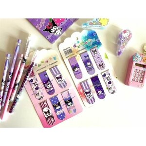 Закладки магнитные Kuromi друзья Hello Kitty 12 штук (в ассортименте рисунок)