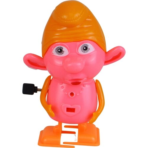 Заводной Гномик в оранжевом колпачке механический, развивающая подвижная игрушка для детей от компании М.Видео - фото 1