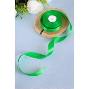 Зеленая атласная лента для украшения подарков, декора свадьбы и творческих поделок, 25 мм, 1 штука